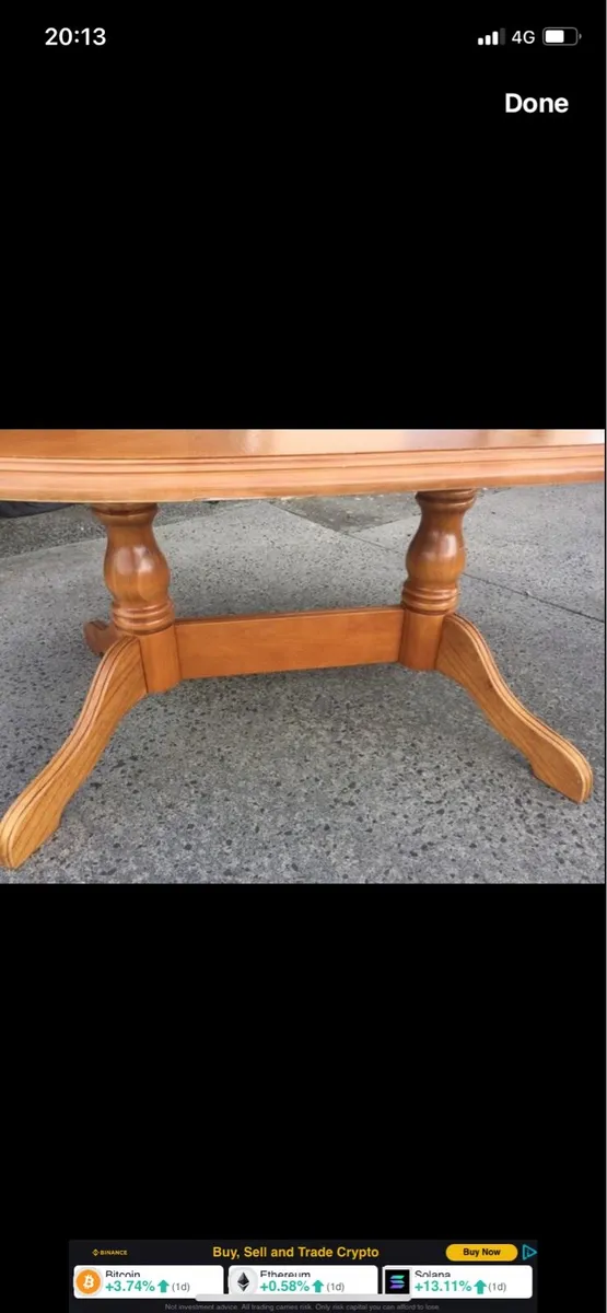 Pine dining room table - Image 3