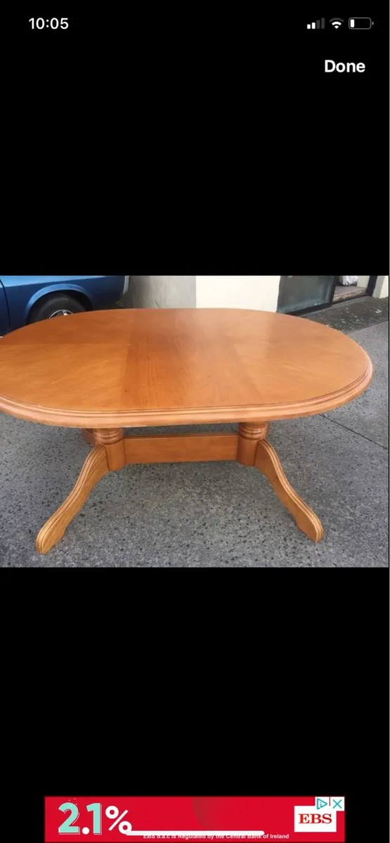 Pine dining room table - Image 4
