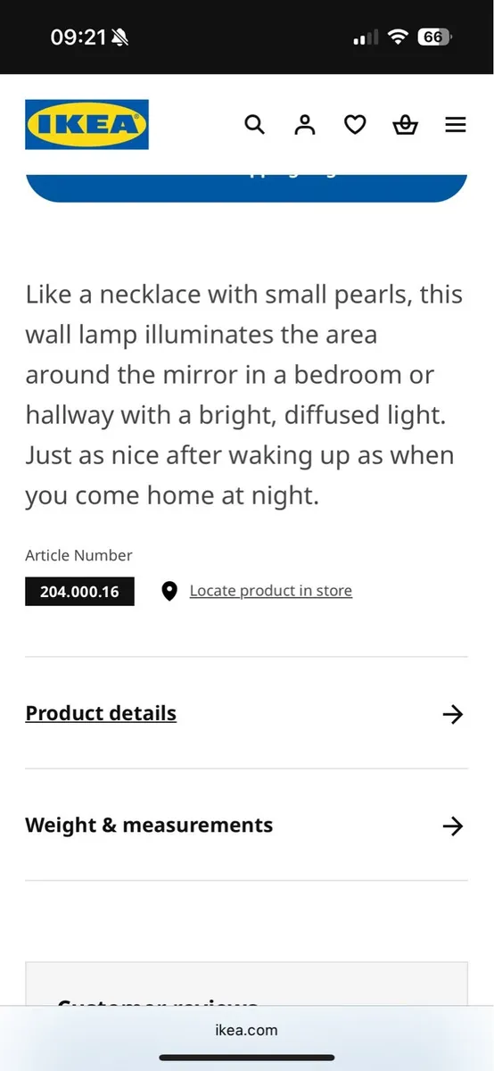 Musik ikea wall lights x2 including bulbs - Image 3