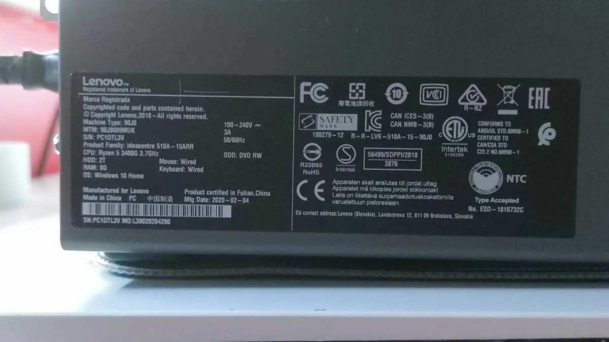 Lenovo Ideacentre 510a - 15ARR 2TB Desktop PC - Image 3