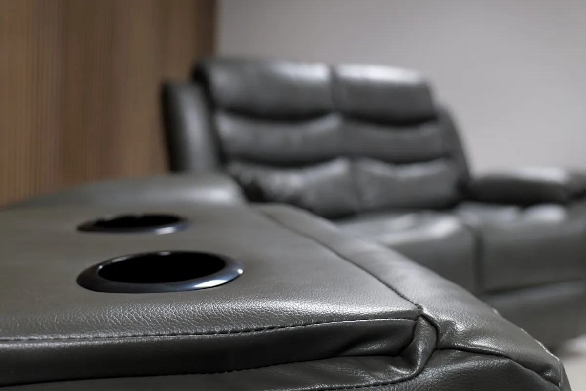 Roma 3/2 Black nd Grey leather - Image 2