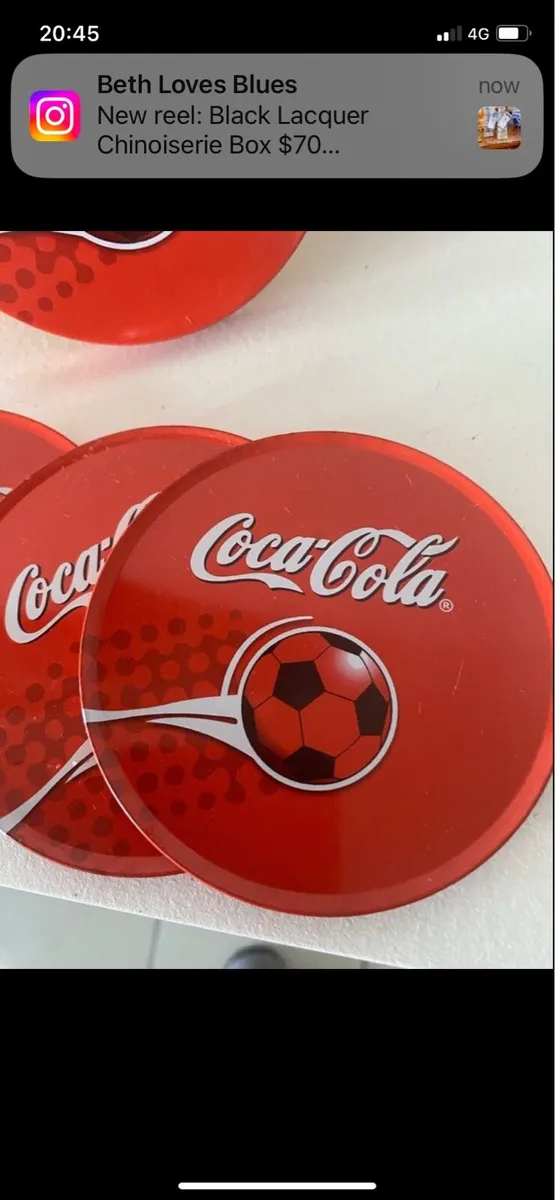 Coca Cola Metal Football Coaster Set - Image 2