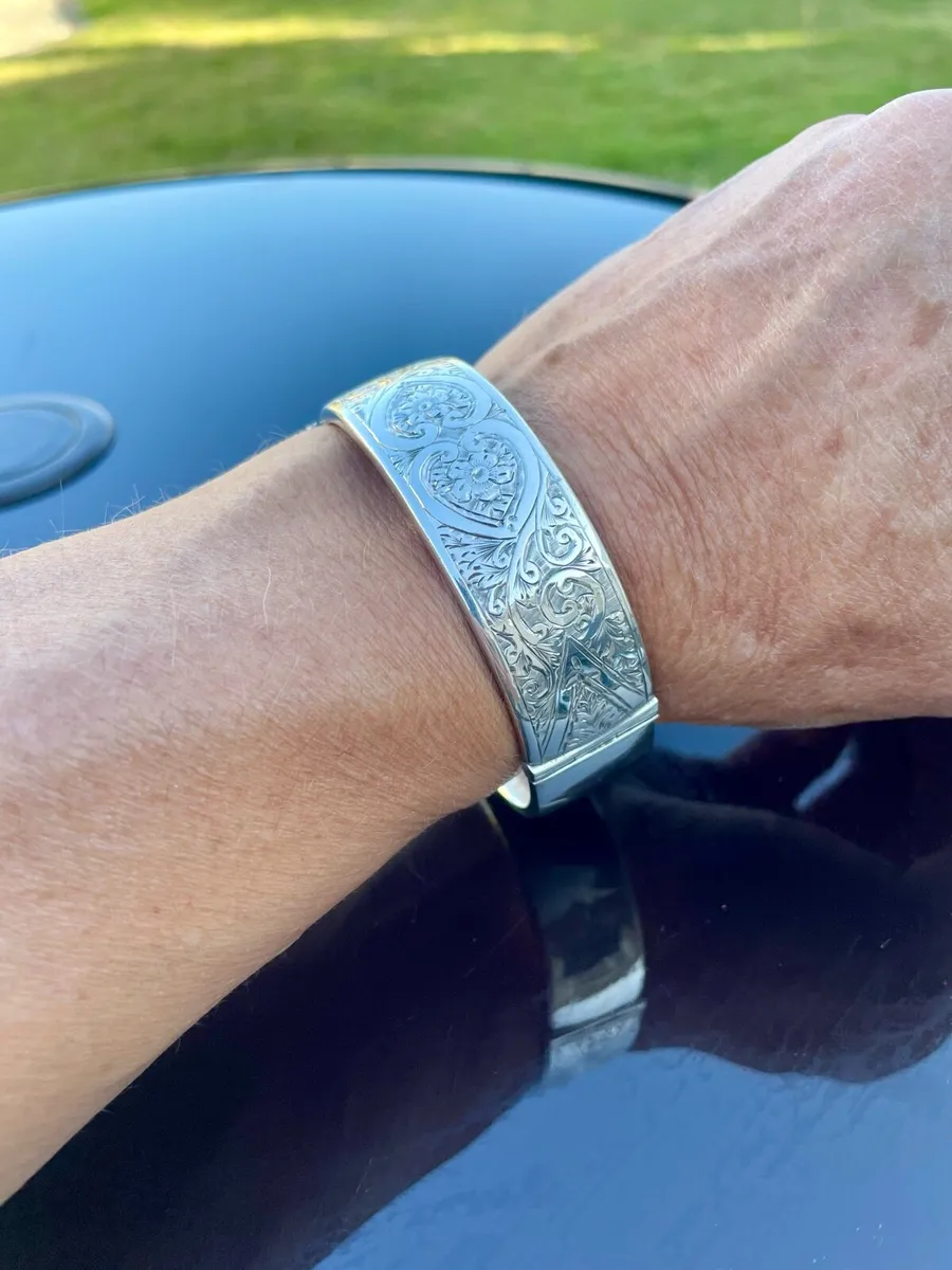 Vintage Sterling Silver Bangle Bracelet - Image 1