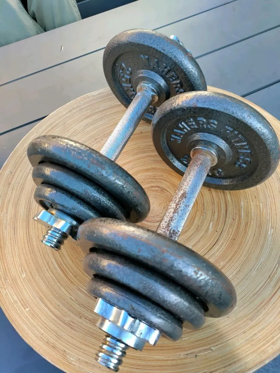 Dumbbells: 2 x 20kg adjustable weight - Image 1