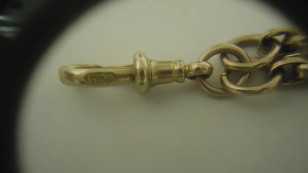 9ct rose  gold muff chain 28.5inch long each side - Image 4
