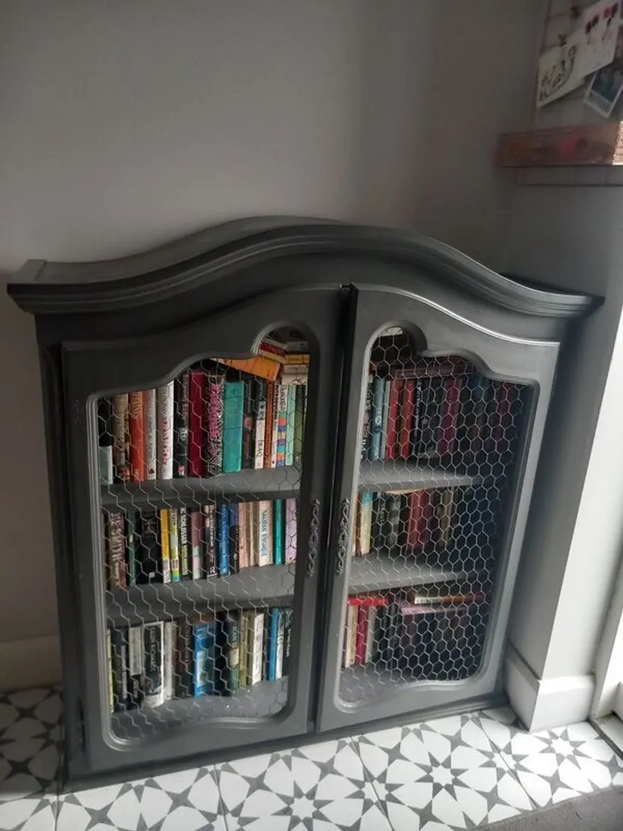 Upcycled bookcase, dresser, sideboard, dark grey - Image 1