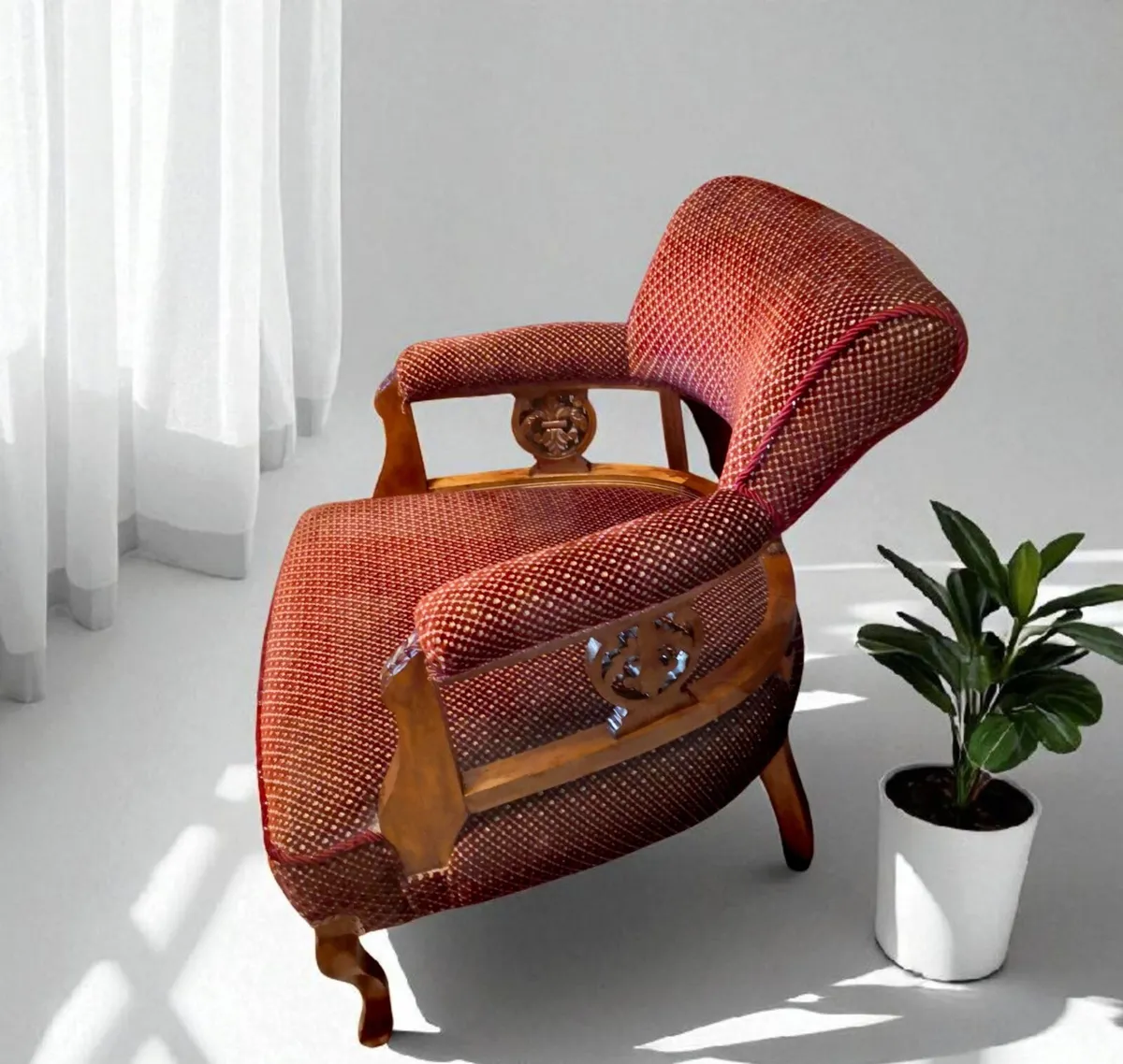 Lovely cabriolet leg antique armchair - Image 1