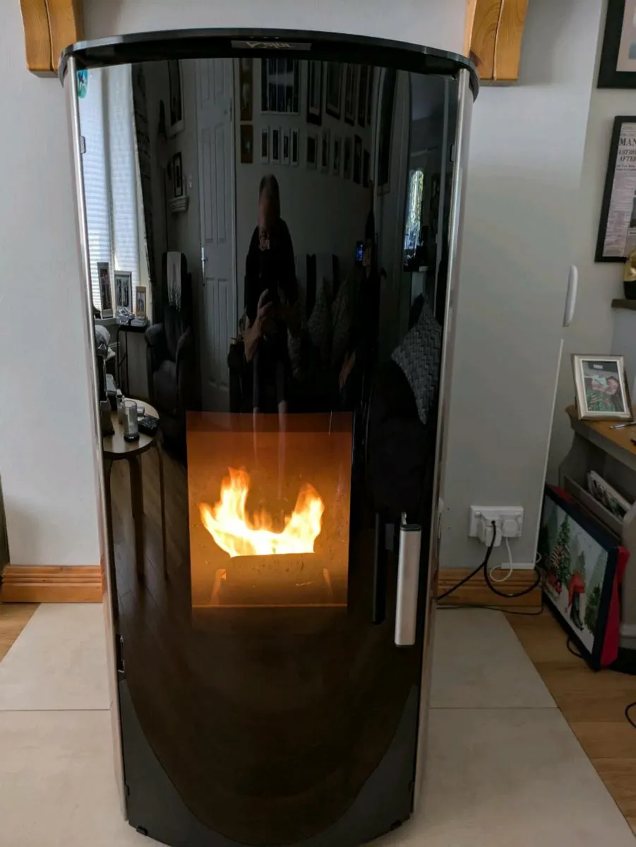 Wood Pellet Boiler Stove and Mantle - Image 1