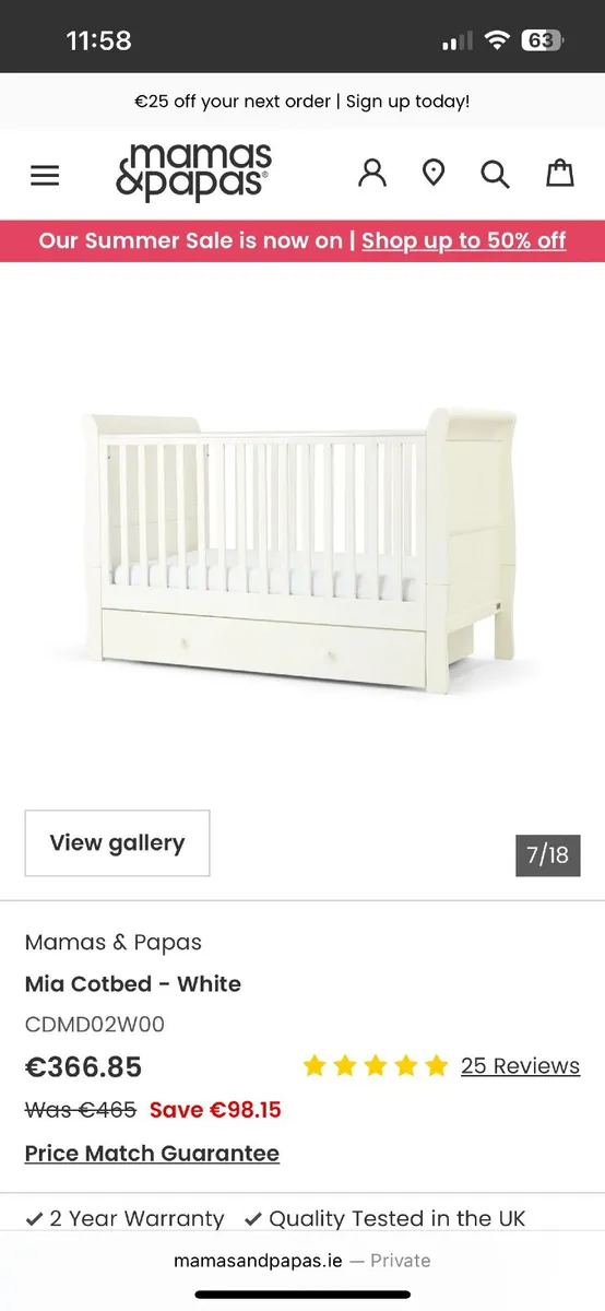 Sleigh Cot - Image 1