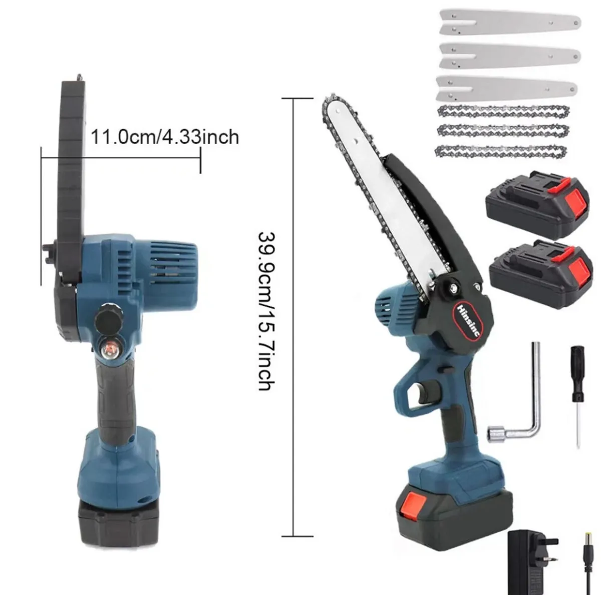 8 inch Cordless Mini Chainsaw 8” with 2 Batteries - Image 3