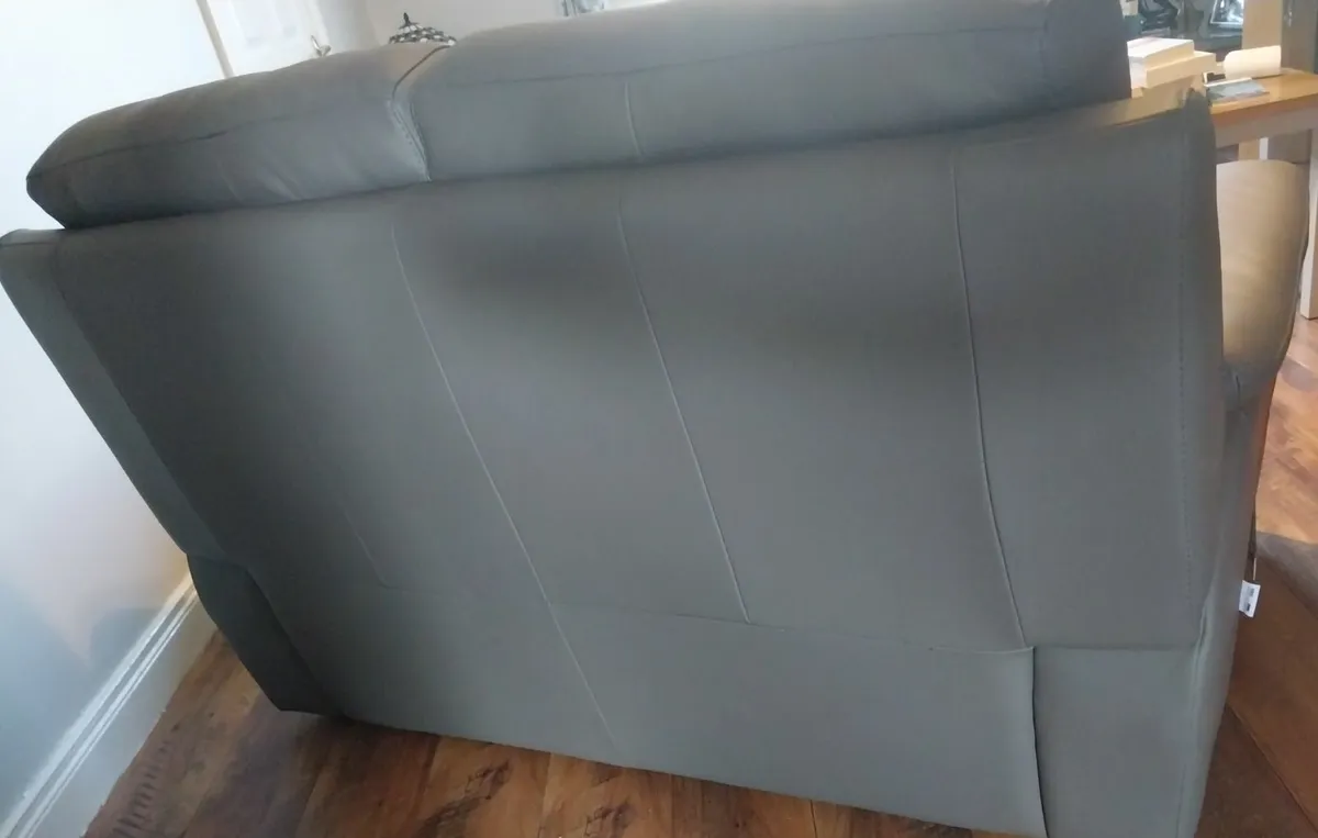 Furniture: Paolo 2 seater Grey Leather Sofa - Image 1