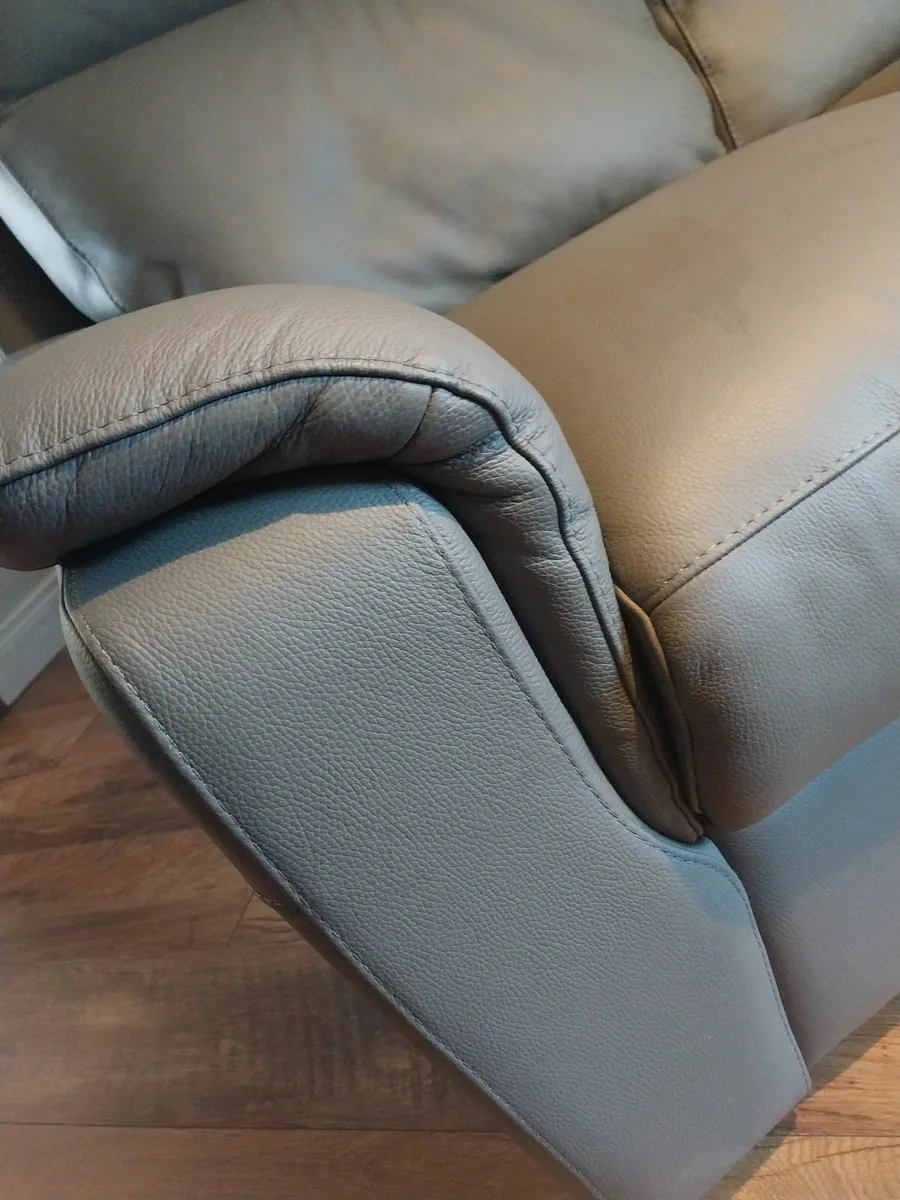 Furniture: Paolo 2 seater Grey Leather Sofa - Image 3