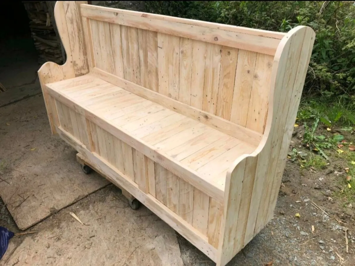 Handmade rustic banquet seating - Image 3