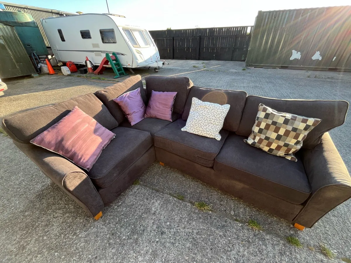 Grey corner sofa furniture set - Image 1