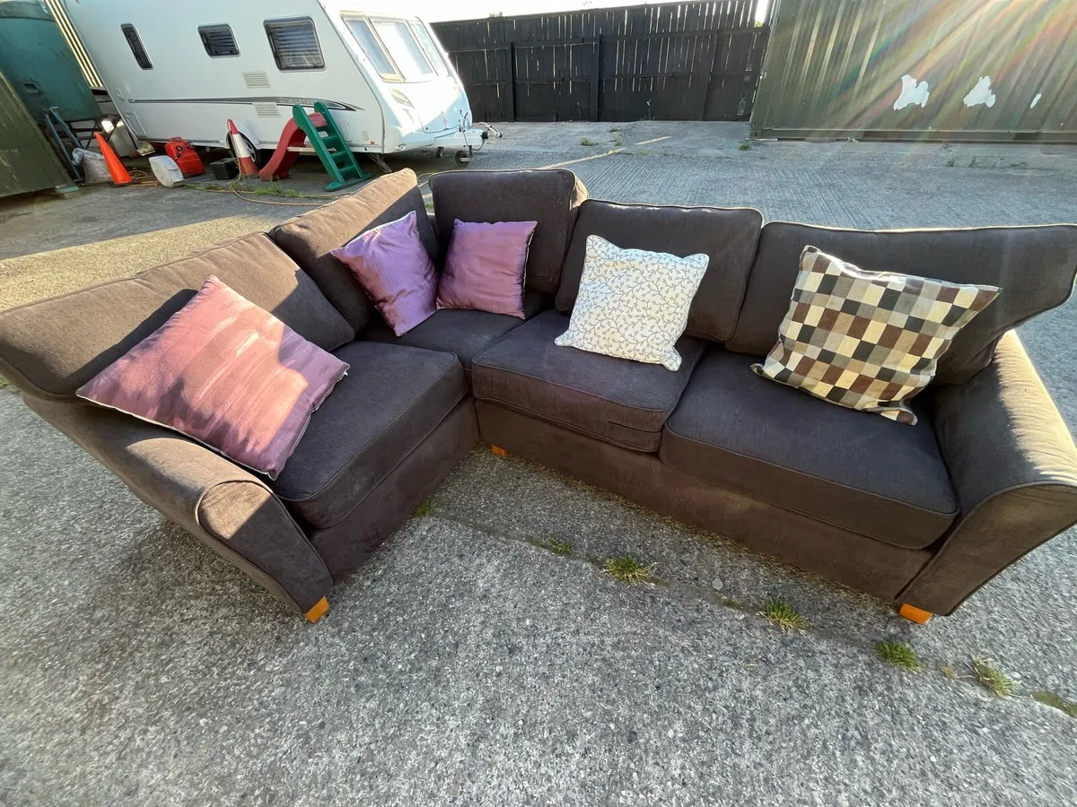 Grey corner sofa furniture set - Image 2