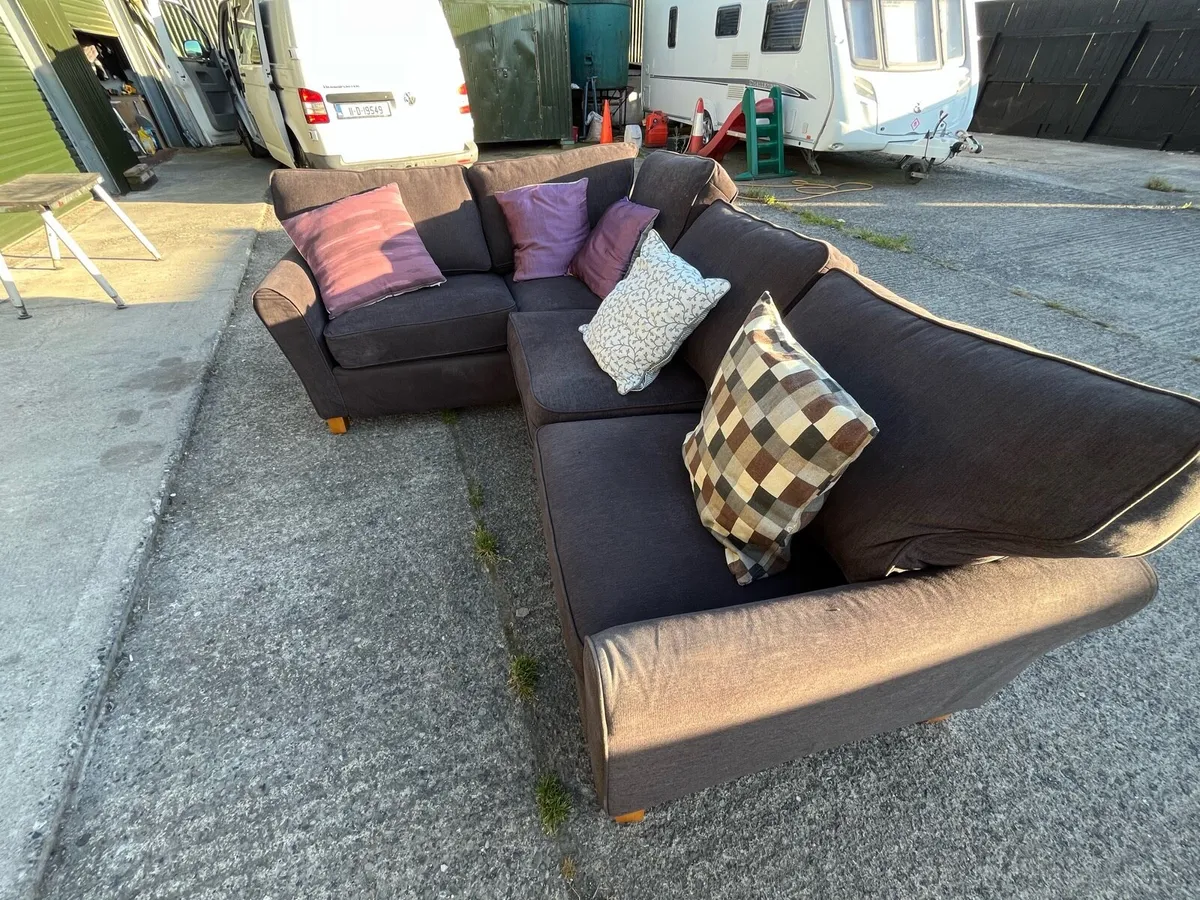 Grey corner sofa furniture set - Image 4