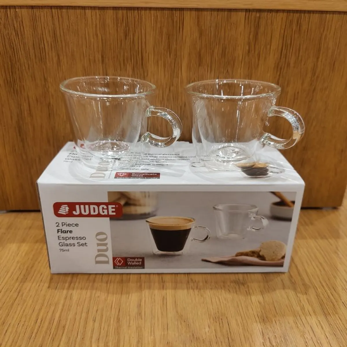 New Judge Duo 2 piece Espresso glasses set - Bargain - Image 1