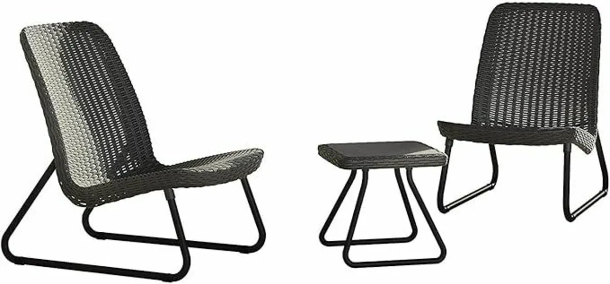 Rio Patio Set, Table and Chairs Graphite/Grey - Image 2