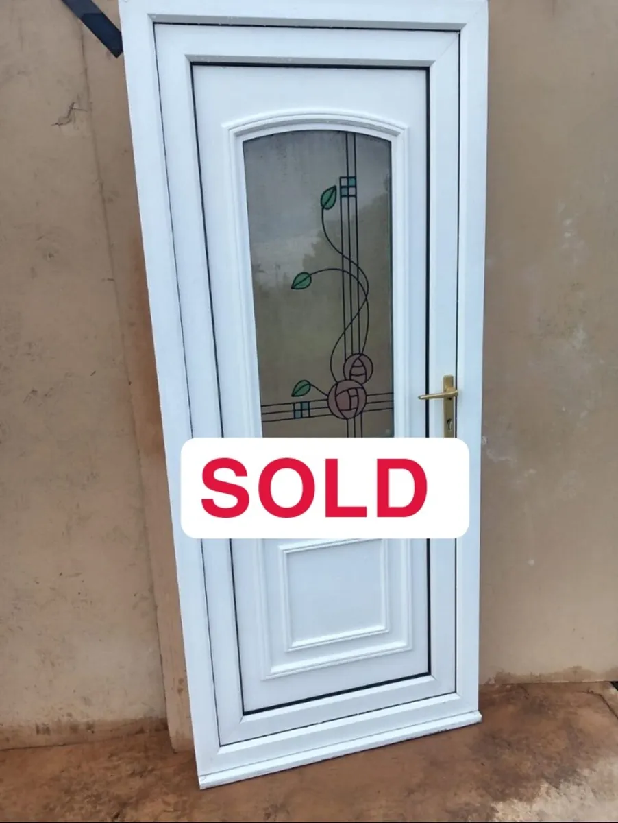 Top Quality PVC Single Door With Design Glass - Image 1
