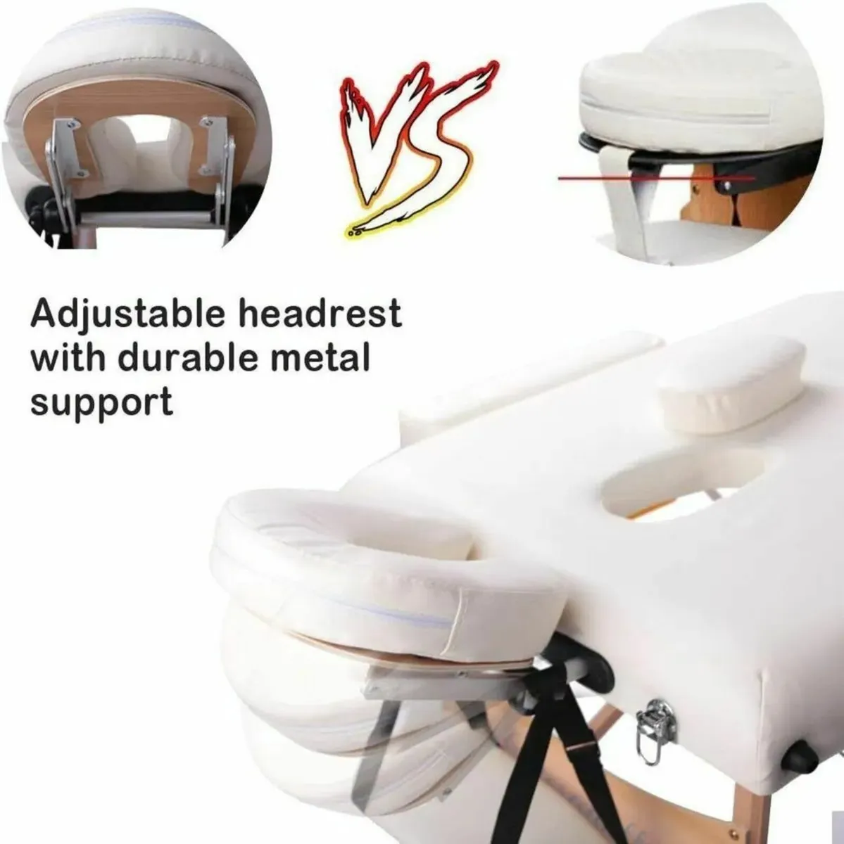 Massage Bed Table - Foldable Beauty Couch (White) - Image 2