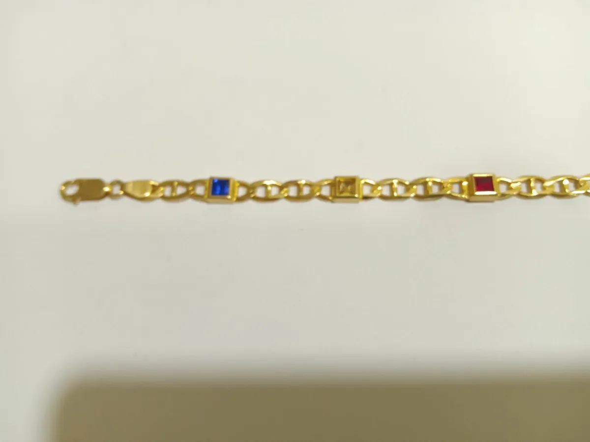 14ct gold bracelet with stones - Image 2
