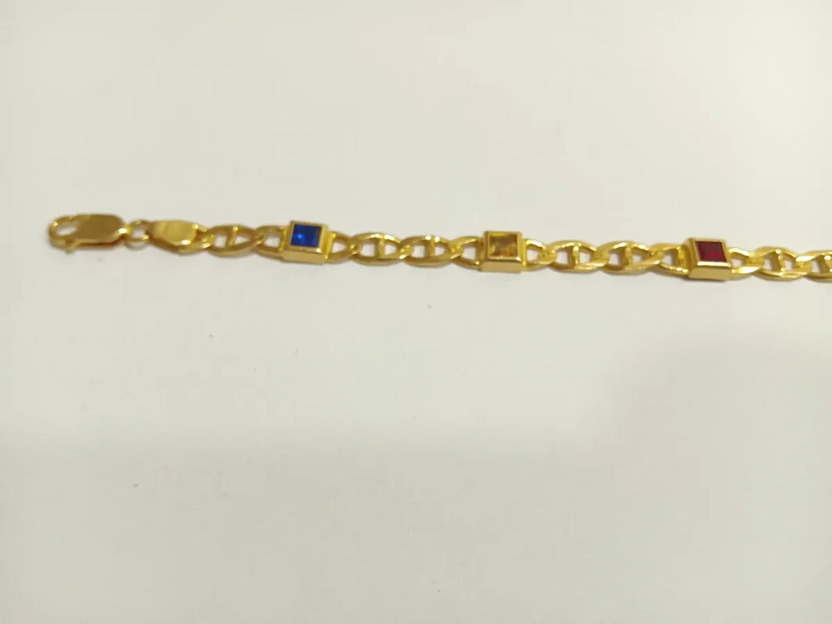 14ct gold bracelet with stones - Image 3