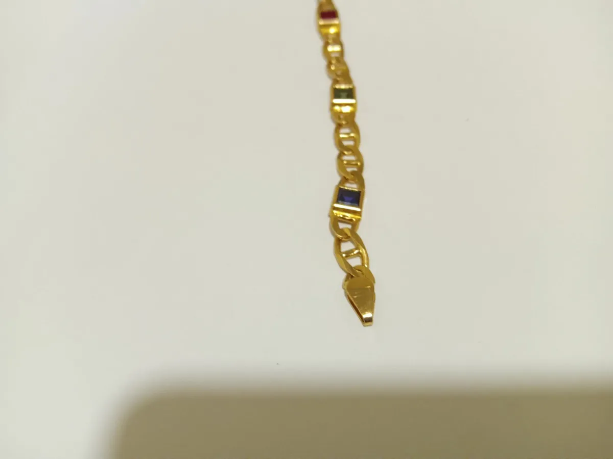 14ct gold bracelet with stones - Image 4