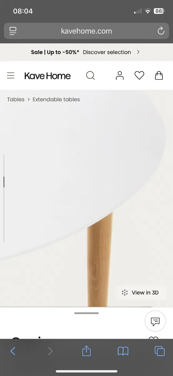 Dining table  round white and extendable - Image 4