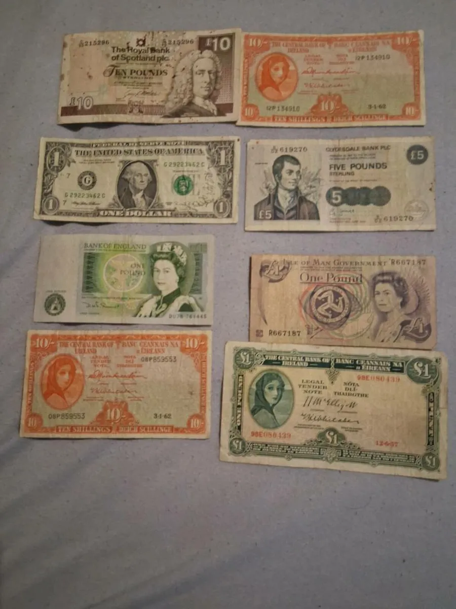 Vintage old bank notes