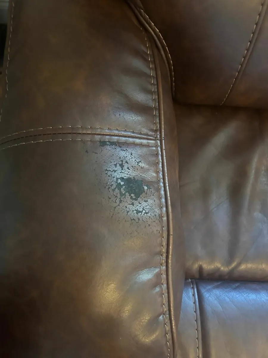 Brown leather corner couch - Image 4