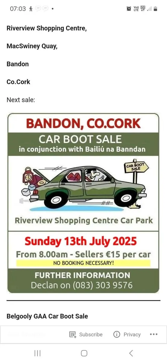 Carboot sale in bandon