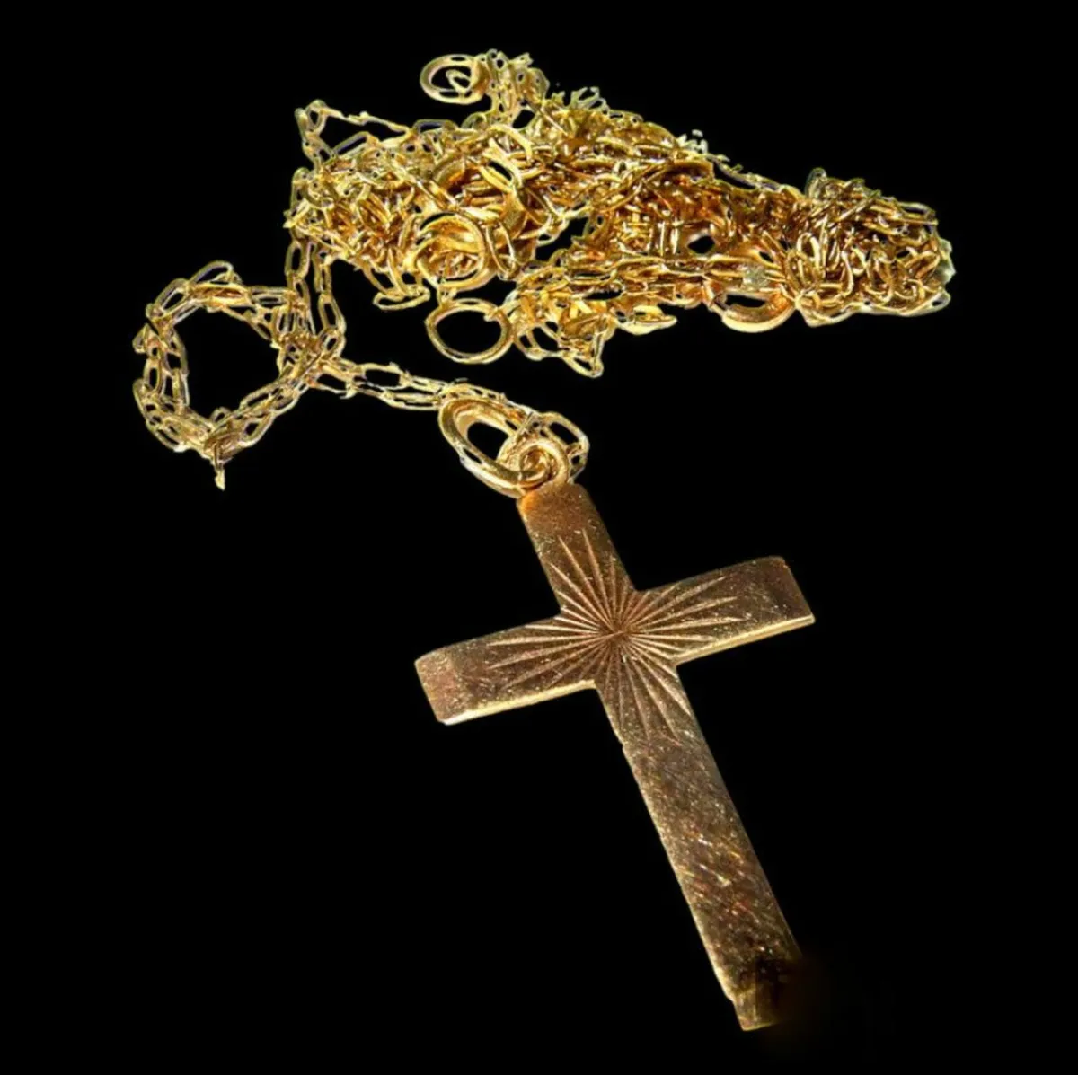 Vintage Hallmarked 9ct Cross & Chain - Image 4