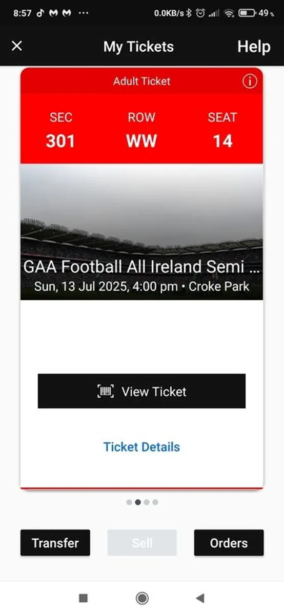 GAA Semi final tickets, Donegal V Meath - Image 4