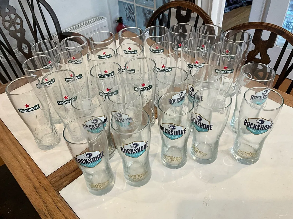 25 Beer Glasses - Heineken & Rockshore - Image 1