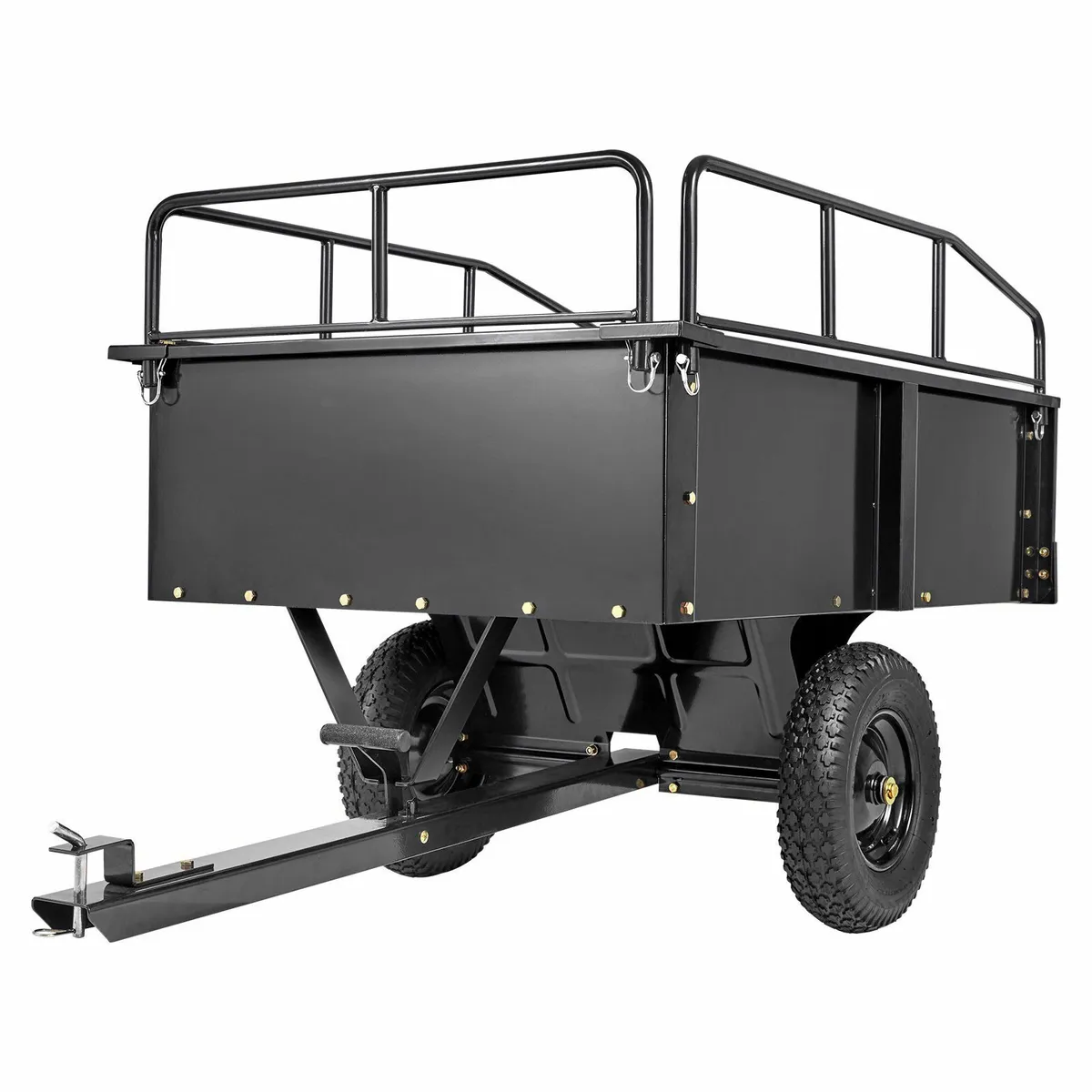 Heavy Duty ATV Trailer Steel Dump Cart, 750-Pound - Image 1