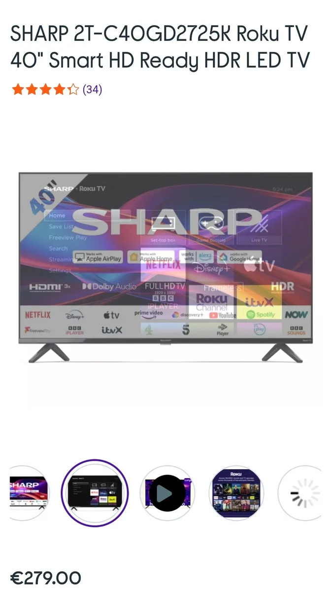 40" Sharp Smart TV - Image 4