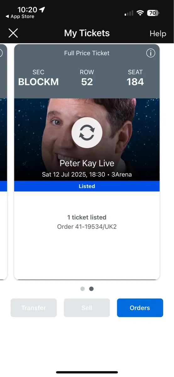 2 peter Kay Tickets for tonight Dublin - Image 1