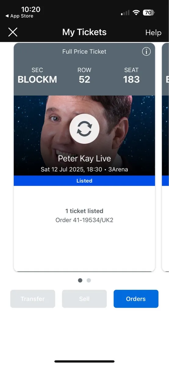 2 peter Kay Tickets for tonight Dublin - Image 2