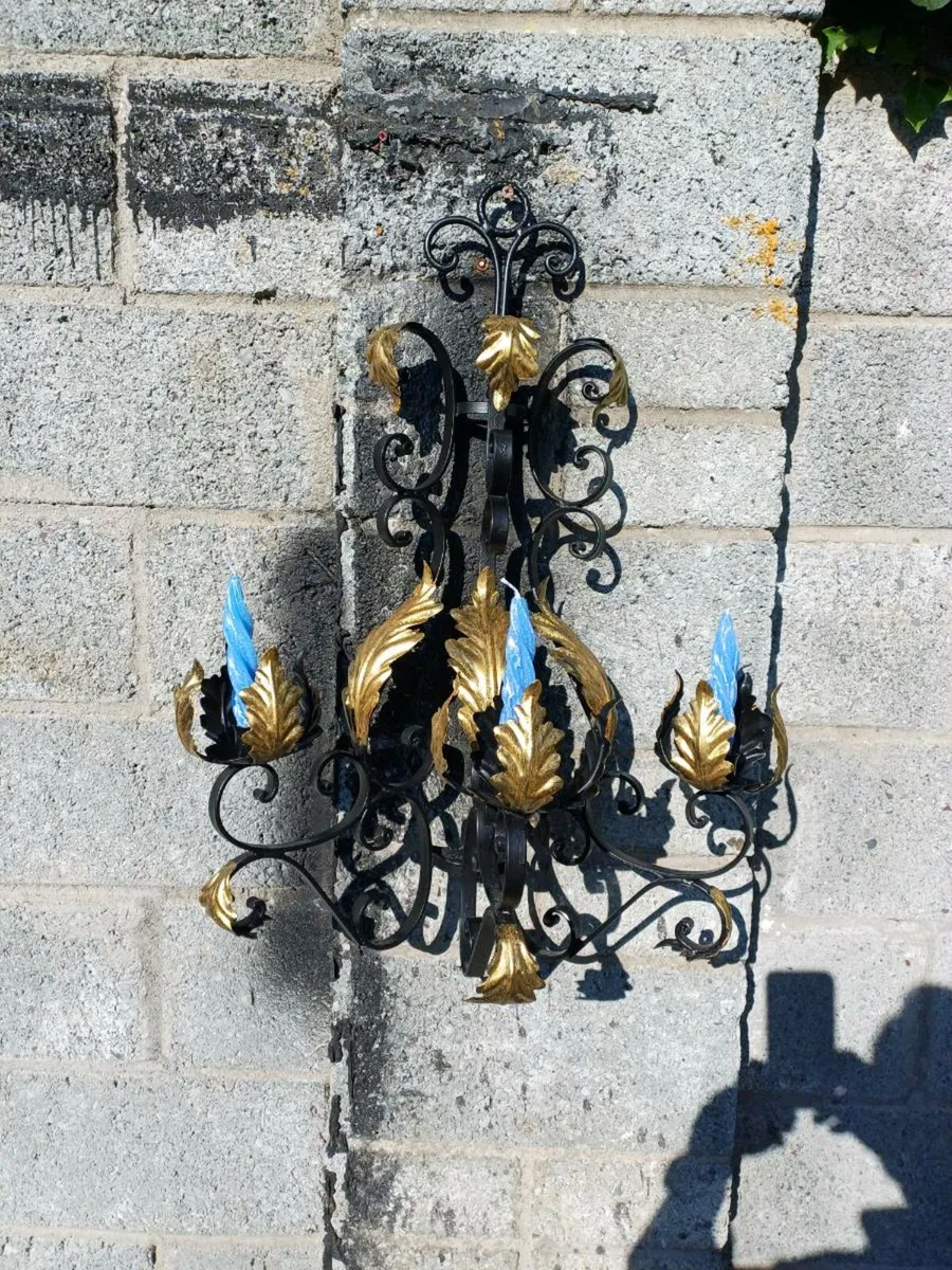 1970s Wrought Iron Candle Holder - Image 3