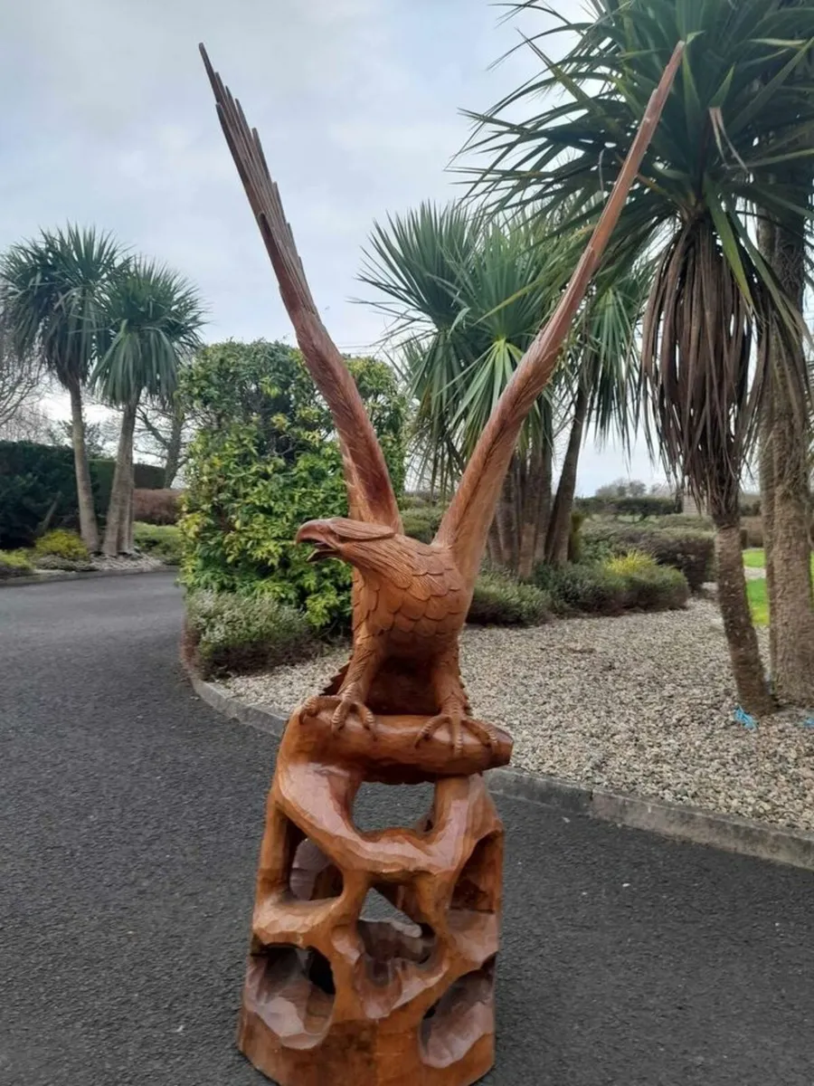 Lifesize Solid Teak  Eagle  (6'3"High) - Image 3