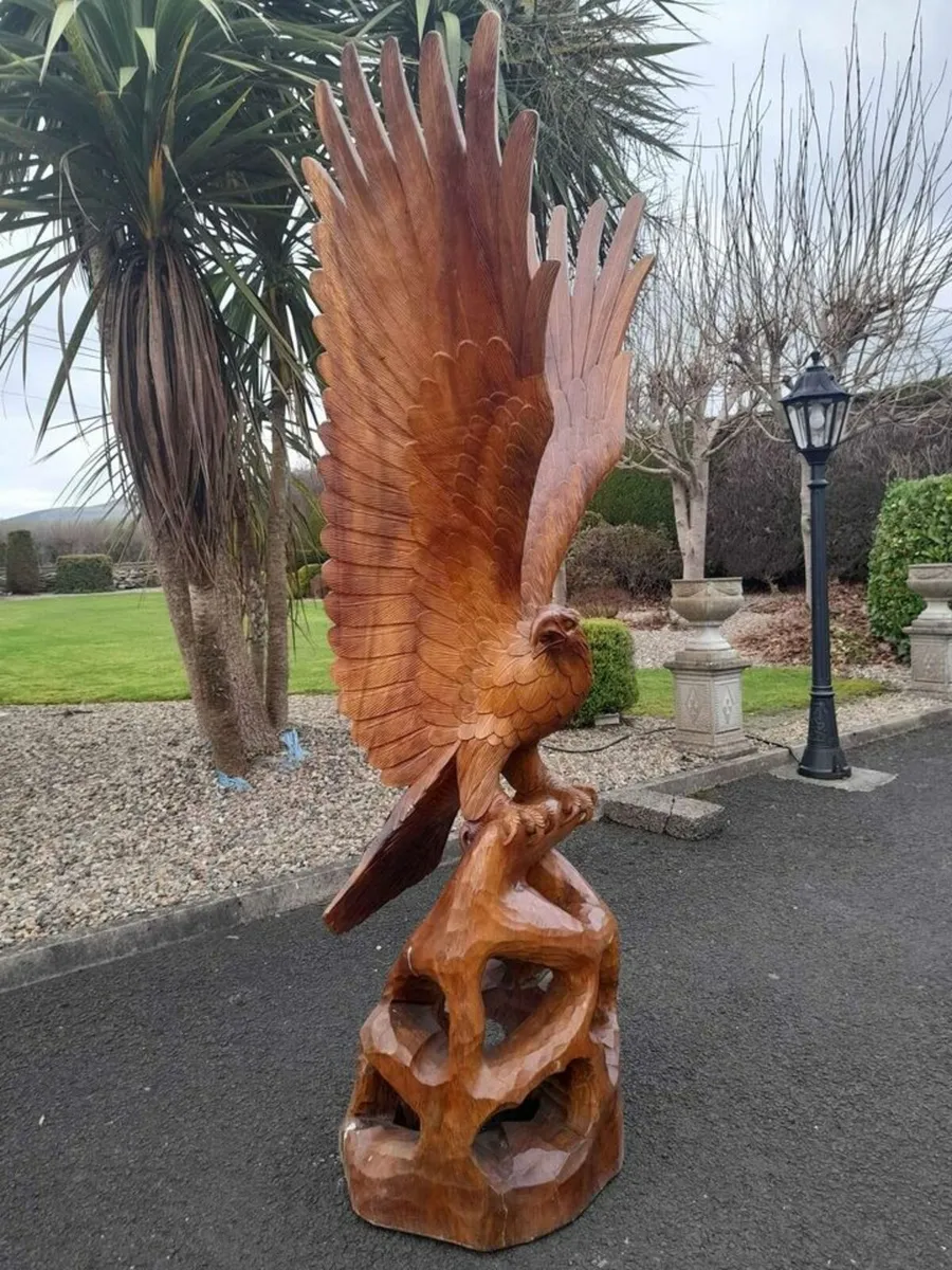 Lifesize Solid Teak  Eagle  (6'3"High) - Image 4