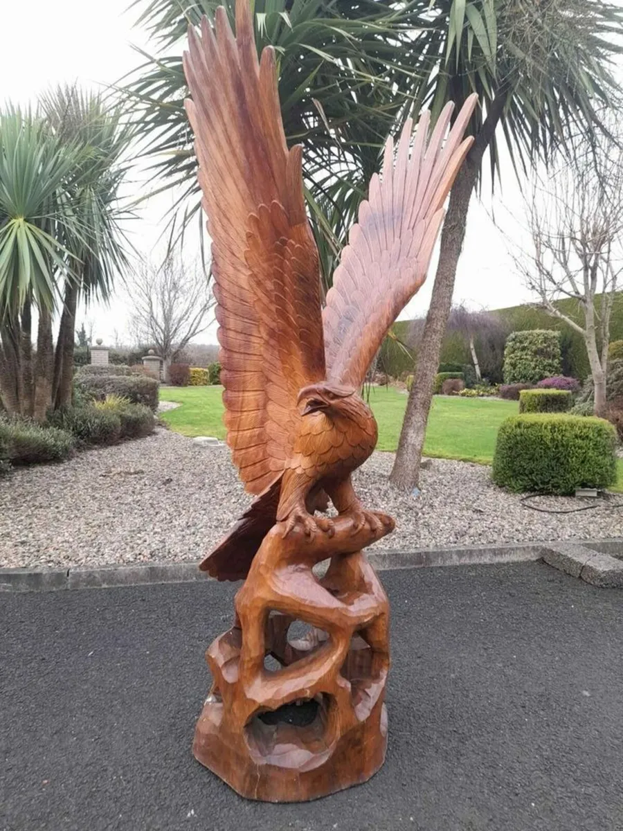 Lifesize Solid Teak  Eagle  (6'3"High) - Image 1
