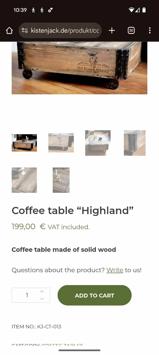 HAND MADE COFFEE TABLE - Image 3