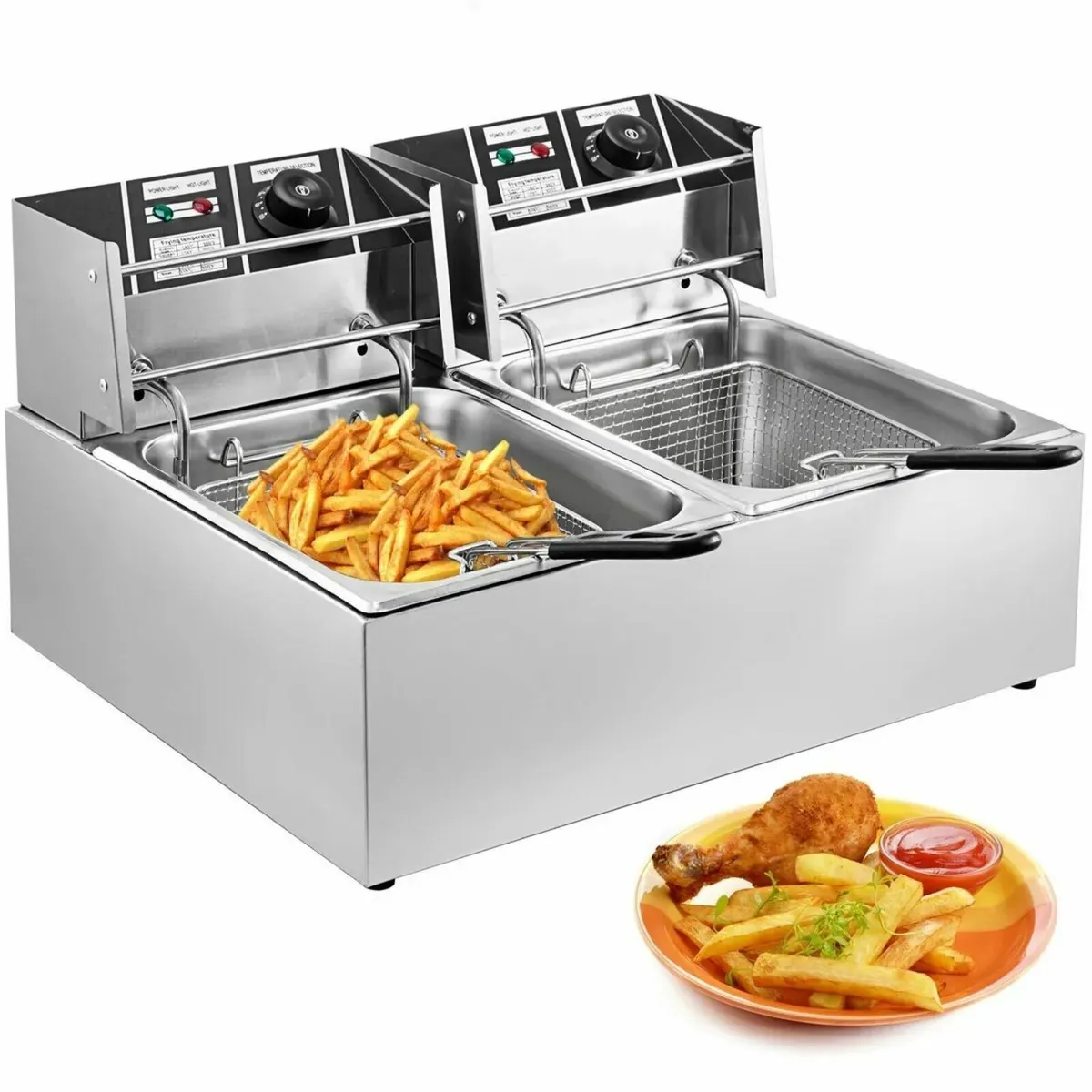 12L Deep Fryer Dual Basket 5000W Commercial Unit - Image 1