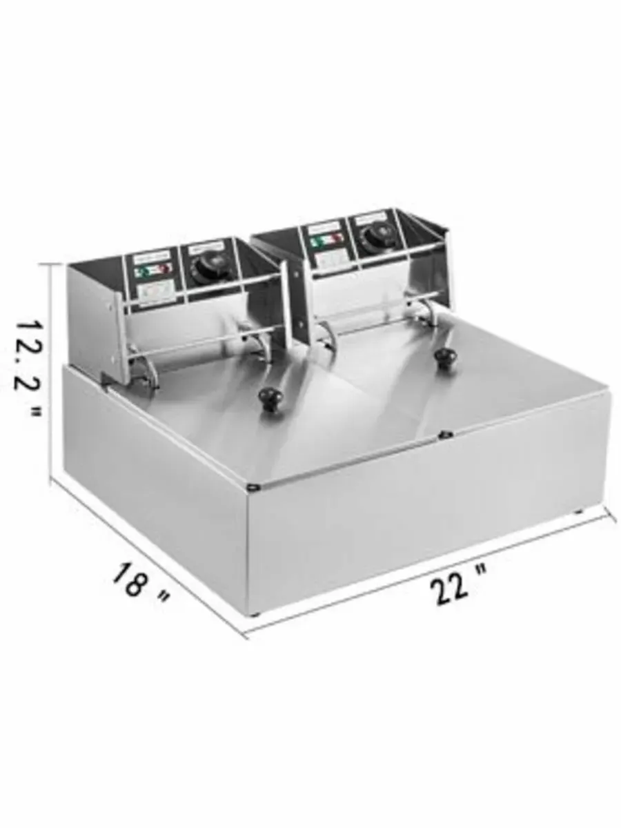 12L Deep Fryer Dual Basket 5000W Commercial Unit - Image 2