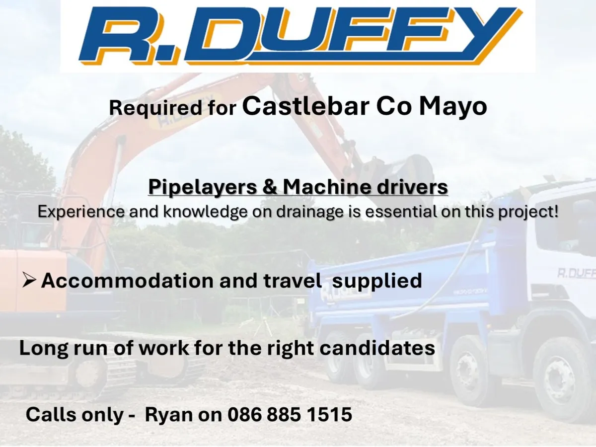 Pipelayers machine drivers required