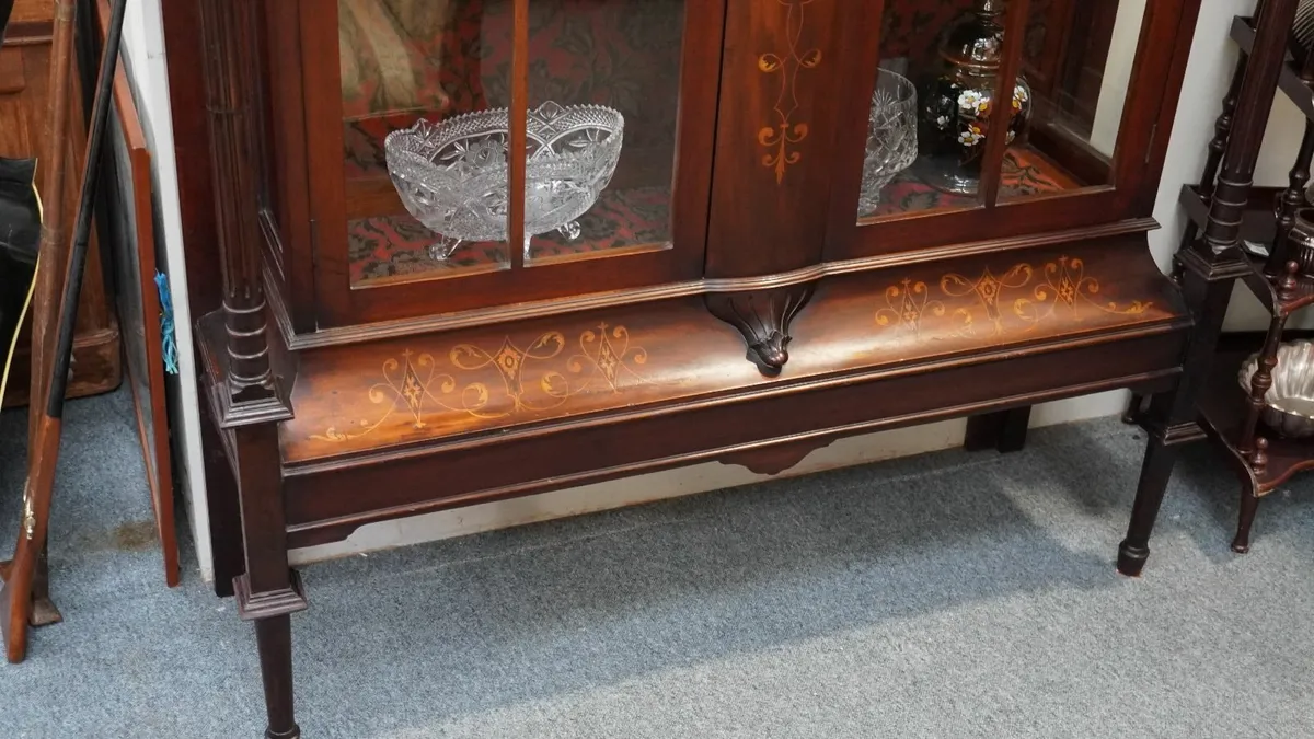 🇬🇧 Antique English Mahogany Display Cabinet - Image 4