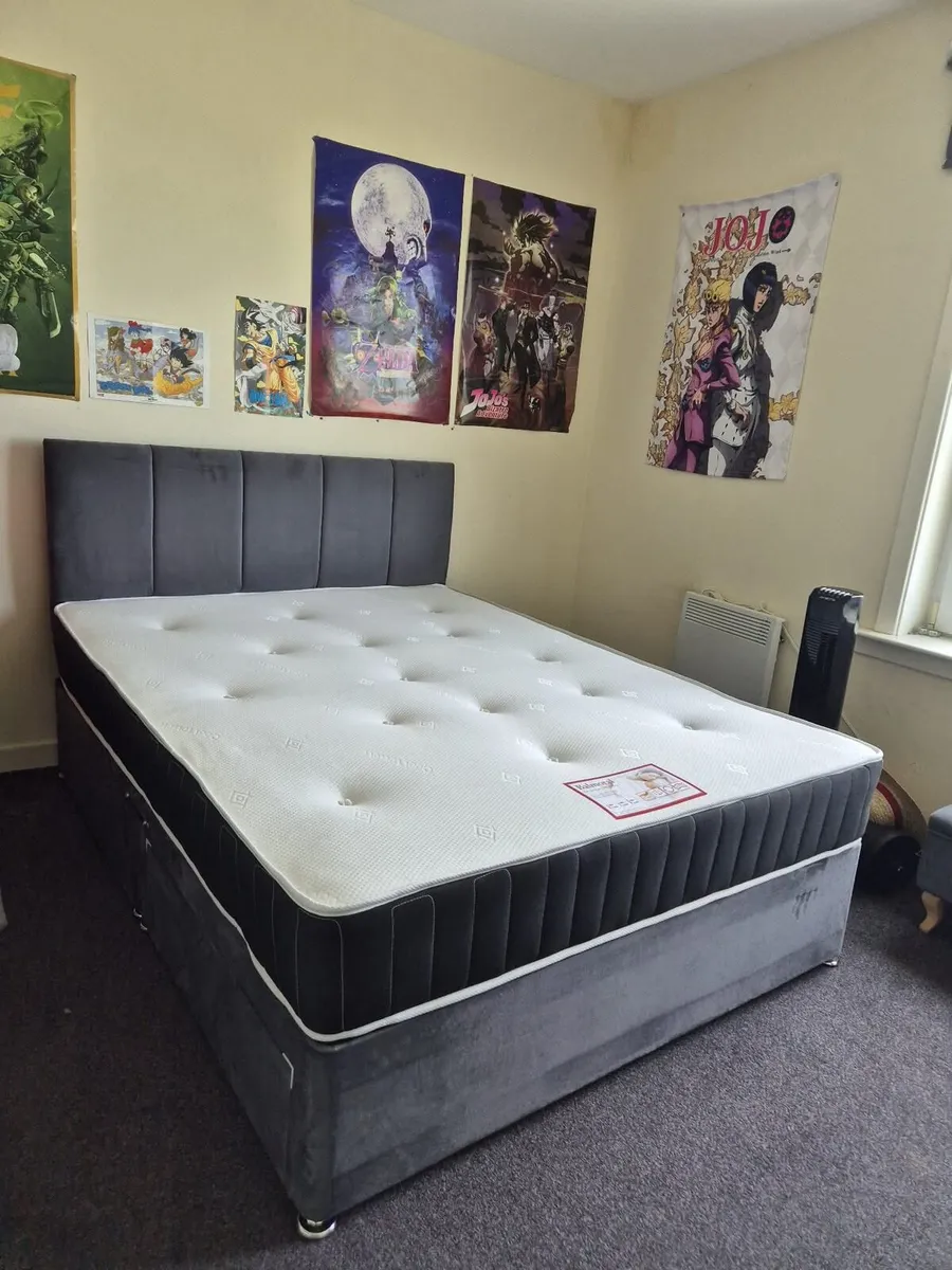 Modern Beds with Memory Foam Mattress – Headboard - Image 1