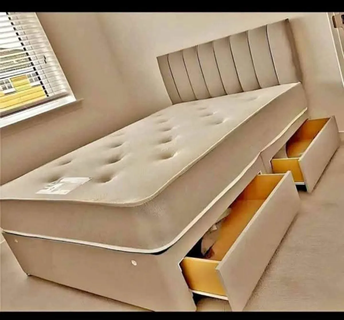 Modern Beds with Memory Foam Mattress – Headboard - Image 1