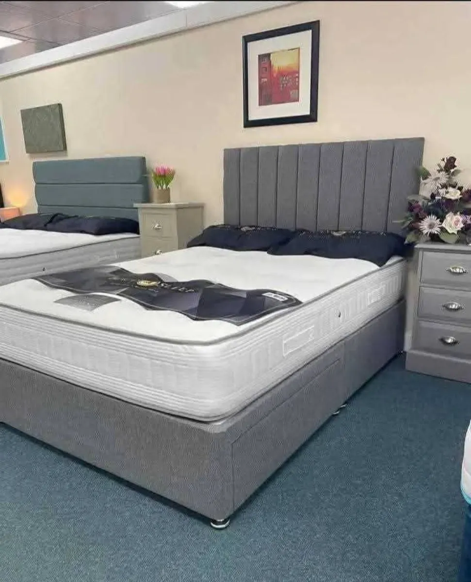 Modern Beds with Memory Foam Mattress – Headboard - Image 1